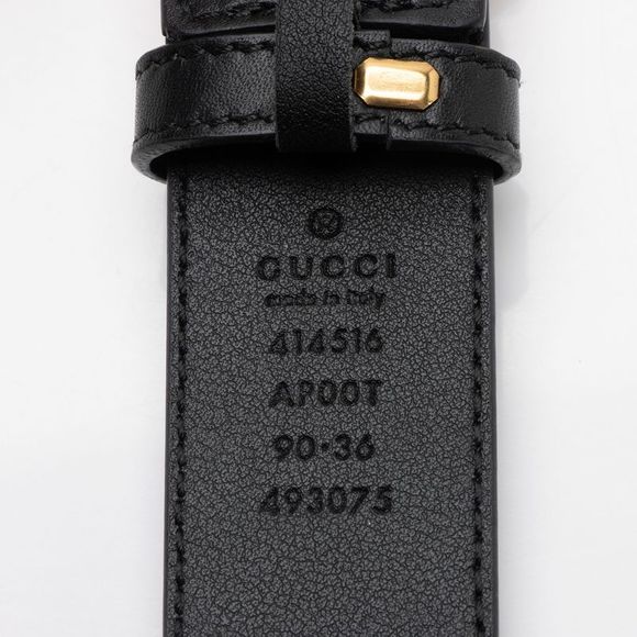 Gucci Leather GG Marmont Slim Belt - Size 36 / 90 - Picture 3 of 4
